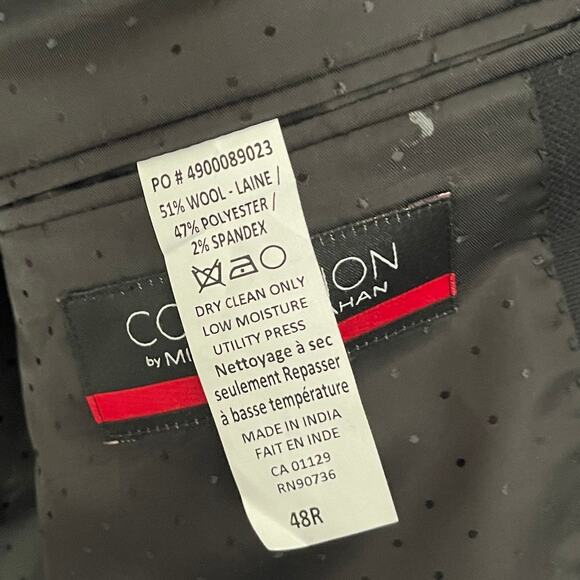 Collection Michael Strahan Stretch Wool Slim Fit Suit Jacket nwot Black 48R $260 - Picture 4 of 5